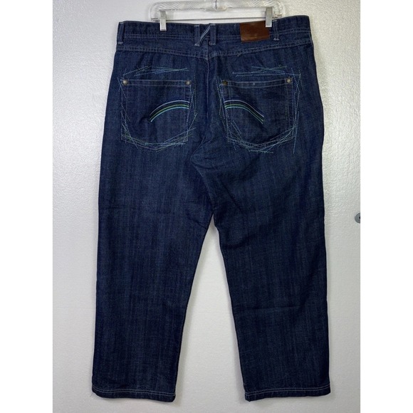 Vtg Tool Jeans Mens 42x29 Y2K Blue Denim Embroidered‎ Skater Baggy StreetWear - Picture 1 of 11